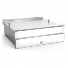 Cajón inox acoplado a mueble