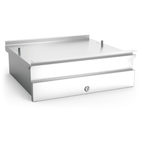 Cajón inox acoplado a mueble