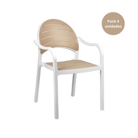 Sillón de Terraza en Polipropileno Modelo Senia - Pack 4 unidades