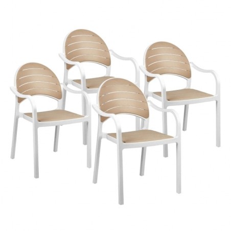 Sillón de Terraza en Polipropileno Modelo Senia - Pack 4 unidades