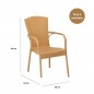 Sillón de Terraza en Polipropileno Color Miel Modelo Bruno -Pack 4 unidades