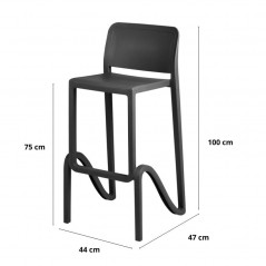 Taburete Interior y Exterior Polipropileno Modelo Sicilia