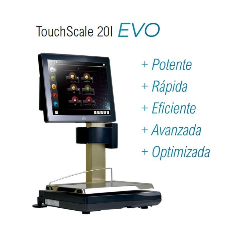Balanza Epelsa Touchscale 20 I EVO sobremostrador con impresora térmica de ticket