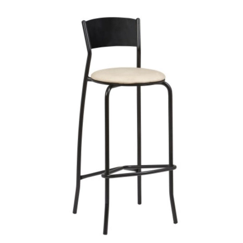 Taburete Armazón Plastificado Negro con Asiento de Espuma Modelo Florida Taburete Armazón Plastificado Negro con Asiento de Espuma Modelo Florida