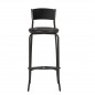 Taburete Armazón Plastificado Negro con Asiento de Espuma Modelo Florida