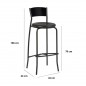 Taburete Armazón Plastificado Negro con Asiento de Espuma Modelo Florida