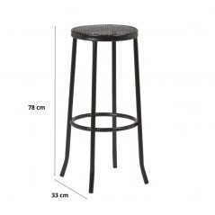 Taburete Armazón Plastificado Negro TEXAS - Pack 2 unds