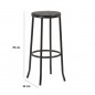 Taburete Armazón Plastificado Negro TEXAS - Pack 2 unds Taburete Armazón Plastificado Negro TEXAS - Pack 2 unds