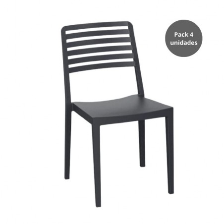 Silla Terraza Polipropileno Modelo ROW 1 – Pack de 4 Unidades