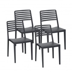 Silla Terraza Polipropileno Modelo ROW 1 – Pack de 4 Unidades