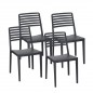 Silla Terraza Polipropileno Modelo ROW 1 – Pack de 4 Unidades Silla Terraza Polipropileno Modelo ROW 1 – Pack de 4 Unidades