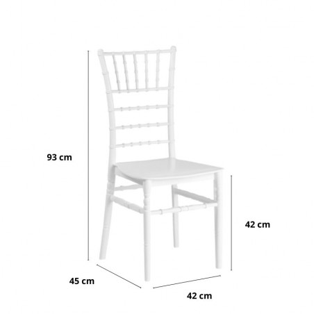 Silla polipropileno color blanco Modelo Tiffany - Pack 4 unidades