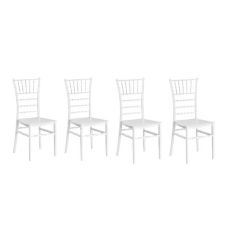 Silla polipropileno color blanco Modelo Tiffany - Pack 4 unidades