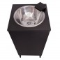 Lavamanos autónomo Mini Clinic negro con grifo cascada extra bajo y bomba eléctrica Lavamanos autónomo Mini Clinic negro con grifo cascada extra bajo y bomba eléctrica