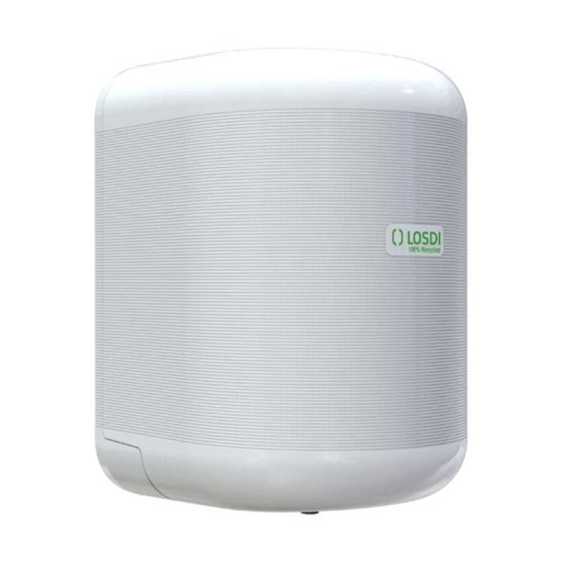 Dispensador de papel mecha con dispensación controlada en blanco ECO-LUXE LOSDI Dispensador de papel mecha con dispensación controlada en blanco ECO-LUXE LOSDI