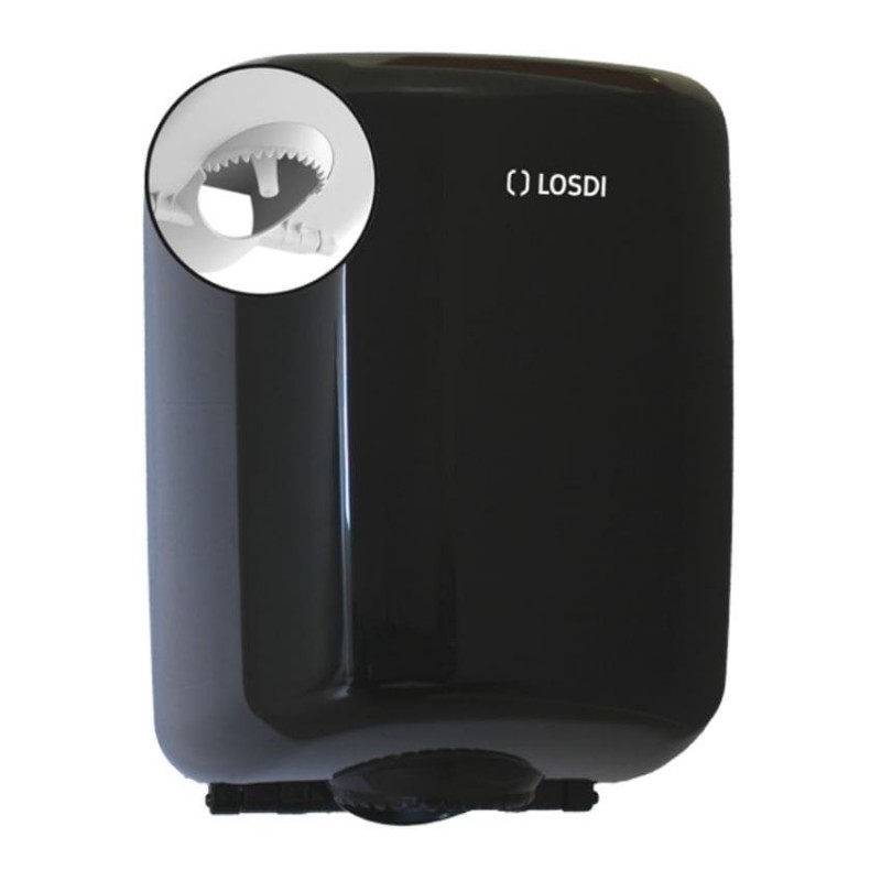 Dispensador de papel mecha con dispensación controlada ABS negro Elegance LOSDI