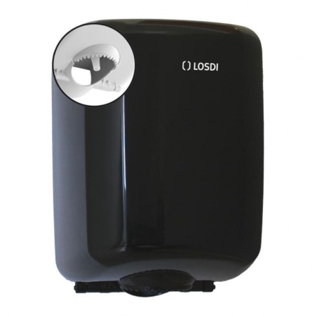 Dispensador de papel mecha con dispensación controlada ABS negro Elegance LOSDI