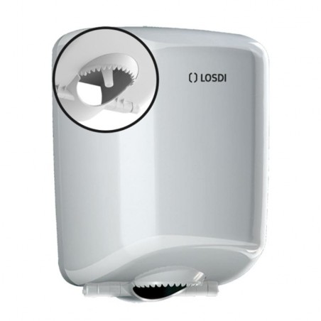 Dispensador de papel mecha con dispensación controlada ABS blanco Elegance LOSDI