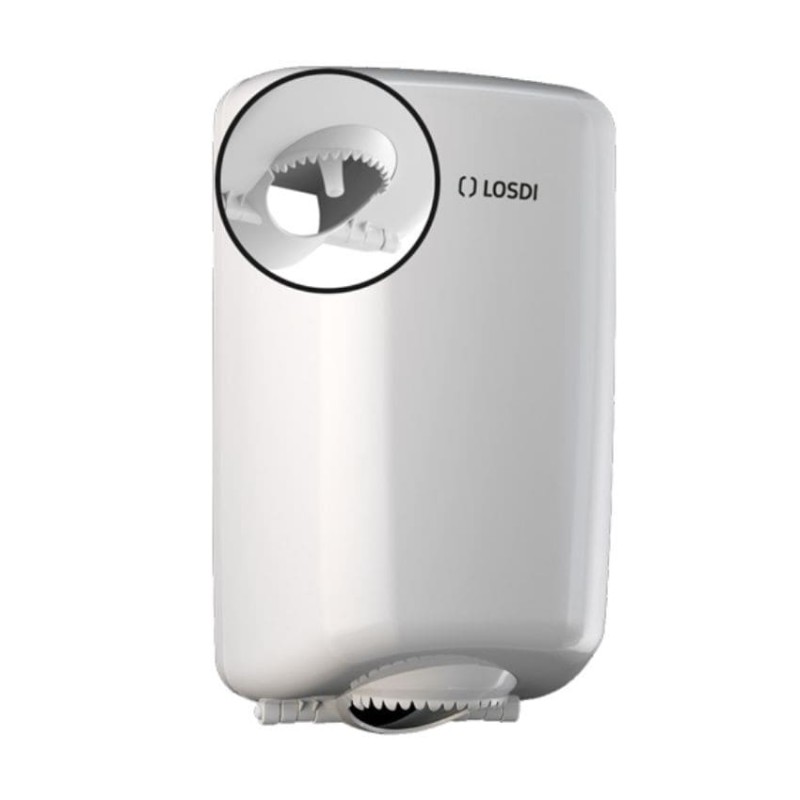 Dispensador de papel mini mecha con dispensación controlada ABS en blanco Elegance LOSDI