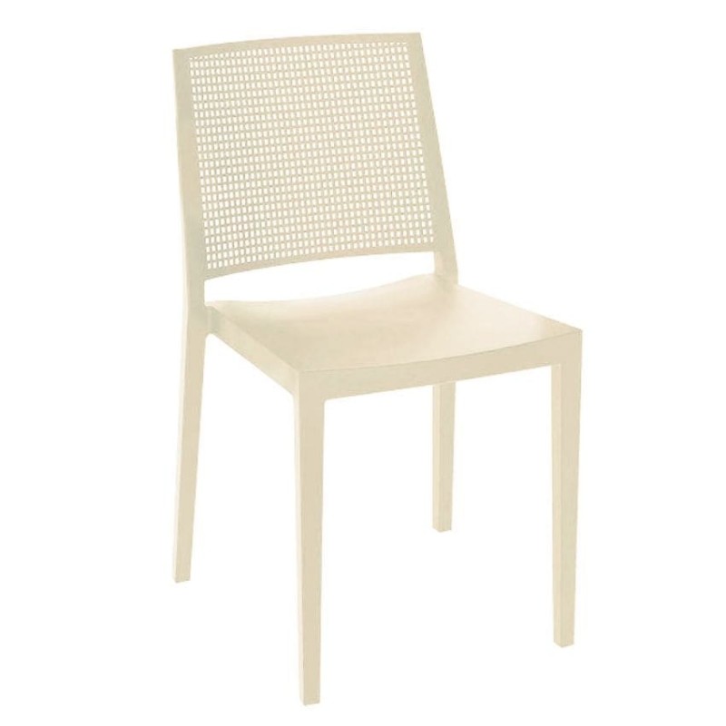 Silla GRID 1 monobloc apilable en polipropileno para exterior Silla GRID 1 monobloc apilable en polipropileno para exterior