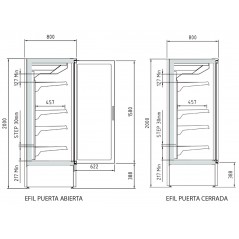 Vitrina Refrigerada Expositora EFIMARKET H 2000 mm para Quesos