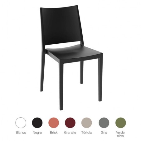 Silla monobloc M163 apilable en polipropileno para exterior
