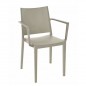 Silla monobloc M2163 apilable con reposabrazos en polipropileno para exterior