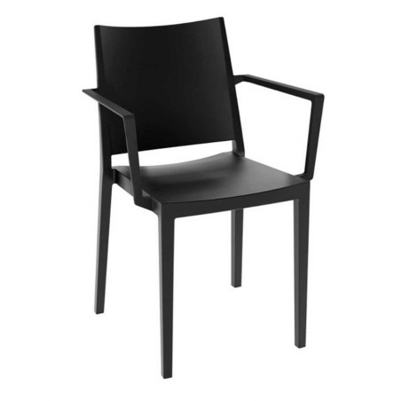 Silla monobloc M2163 apilable con reposabrazos en polipropileno para exterior