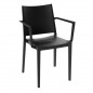 Silla monobloc M2163 apilable con reposabrazos en polipropileno para exterior Silla monobloc M2163 apilable con reposabrazos en polipropileno para exterior