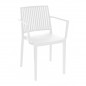 Silla monobloc BARS-2 apilable con reposabrazos de polipropileno para exterior