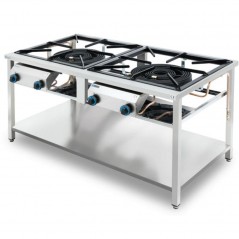 Paellero doble con mueble alto abierto NTGAS MOB/02-2P-A