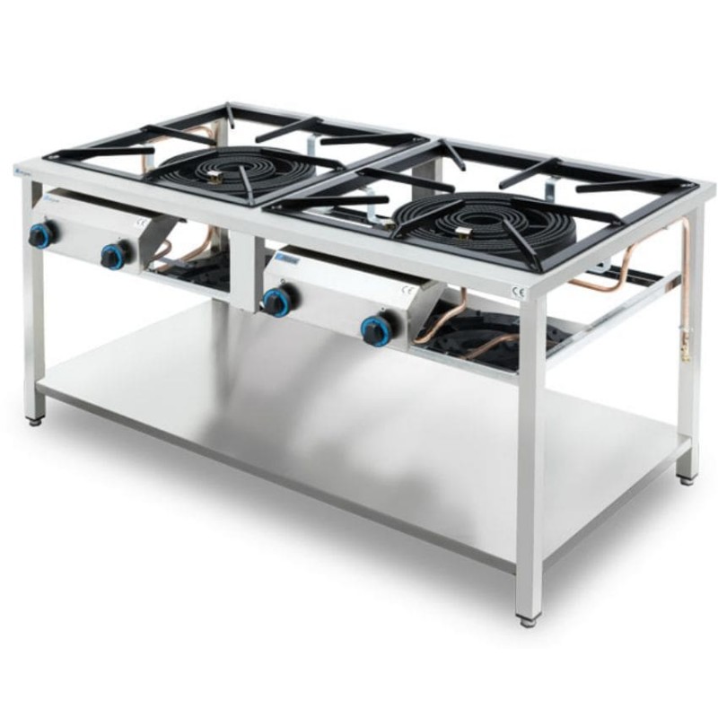 Paellero doble con mueble alto abierto NTGAS MOB/02-2P-A Paellero doble con mueble alto abierto NTGAS MOB/02-2P-A
