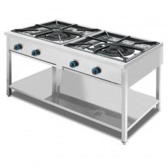 Paellero doble con mueble alto cerrado NTGAS MOB/02-2P-T