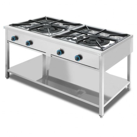 Paellero doble con mueble alto cerrado NTGAS MOB/02-2P-T
