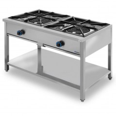 Paellero doble con mueble alto cerrado NTGAS MOB/02-2H-T