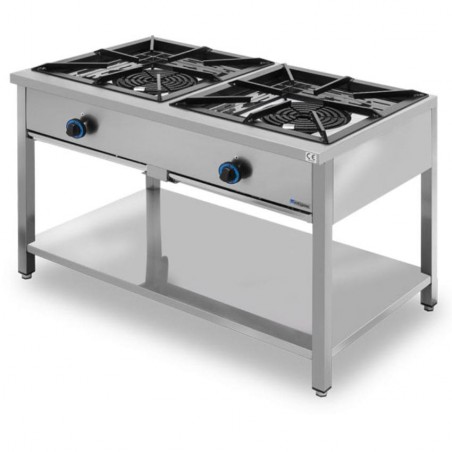 Paellero doble con mueble alto cerrado NTGAS MOB/02-2H-T