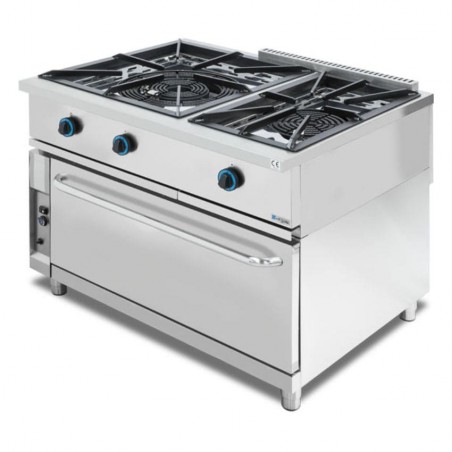 Cocina con 2 paelleros a gas NTGAS MOB/02-1P1H-T+F