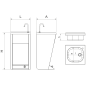 Lavamanos registrable negro c/pedestal un pulsador agua fría y caliente 450x450x850 mm - Serie Black Lavamanos registrable negro c/pedestal un pulsador agua fría y caliente 450x450x850 mm - Serie Black
