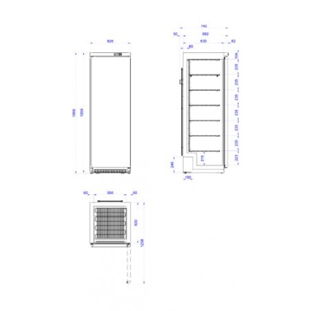 Armario de Mantenimiento de Congelados Inox 460L ANS-451-I Edenox