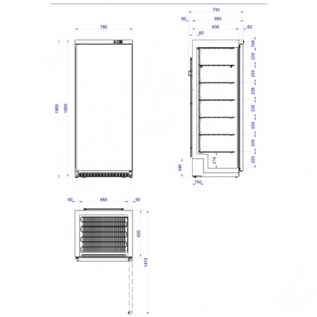 Armario de Mantenimiento de Congelados Inox 600L ANS-651-I Edenox