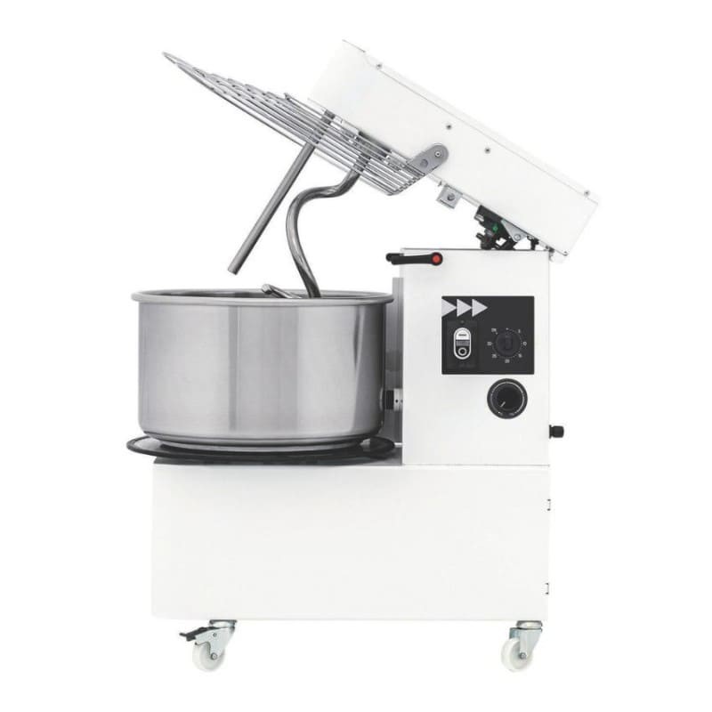 Amasadora a espiral para pizza con cabezal abatible y cuba extraíble. Capacidad para 17 kg. IRV 20