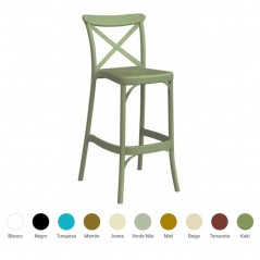 Taburete Monobloc M5123 apilable de polipropileno para exterior