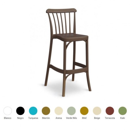 Taburete Monobloc M5124 apilable de polipropileno para exterior