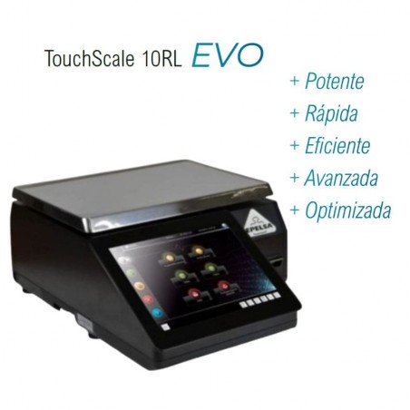 Balanza Epelsa TouchScale 10 RL EVO plana con impresora térmica de etiquetas