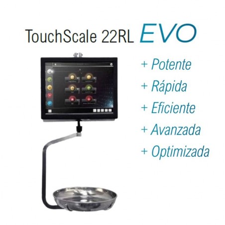 Balanza Epelsa TouchScale 22 RL EVO colgada con impresora térmica de etiquetas