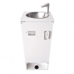 Lavamanos autónomo portátil Higienex PLUS eléctrico en melamina blanca con dispensador de papel