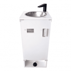Lavamanos autónomo portátil Higienex PLUS eléctrico en melamina blanca con dispensador de papel