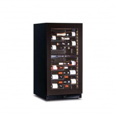 Vitrina de vino 2 temperaturas y puerta de cristal en negro Horekus