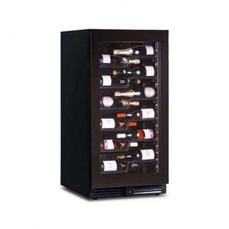 Vitrina de vino 1 temperatura y puerta de cristal en negro Horekus