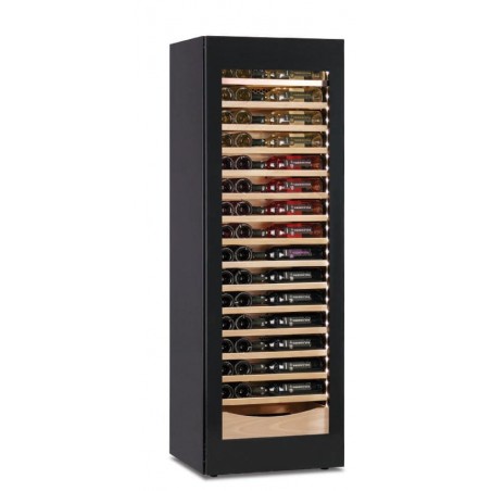 Vitrina de vino 1 temperatura con estantes de madera y puertas de cristal Horekus